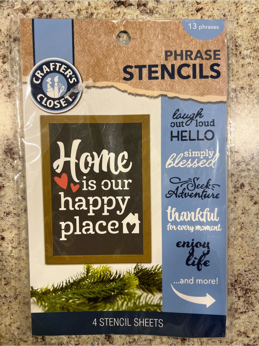 Brand New- Crafters Closet - Set of 4 Sheets Including Home is our Happy Place